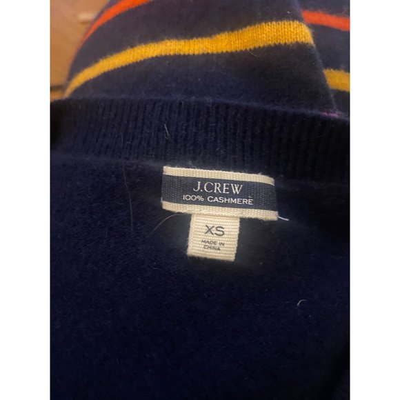 J.Crew 100% Cashmere Blue Stripe Sweater Ladies XS - Picture 2 of 3